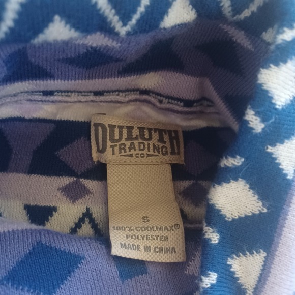 Duluth S'no Sweat Festive Nordic Fair Isle Mockneck Coolmax Sweater Shirt Small - Picture 6 of 6